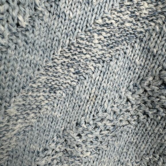 Vintage Private Club Sweater Sz Large Blue Cotton Crewneck Textured Knit USA 90s - Picture 4 of 5